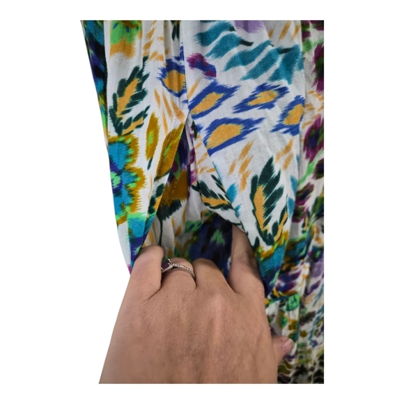 Johnny Was Workshop Ikat Bloom Pintuck Tiered Maxi Dress Women’s S  Floral Boho - Picture 6 of 8